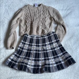 Cable Knit Beige Sweater set